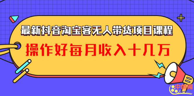 （1040期）最新抖音淘宝客无人带货项目课程：操作好每月收入十几万不夸张-副业宝典