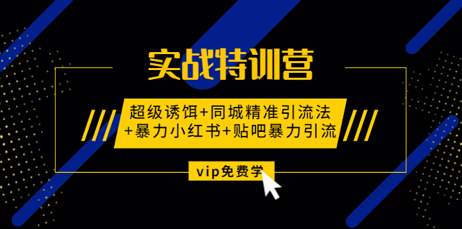 （1314期）实战特训营:超级诱饵+同城精准引流法+暴力小红书+贴吧暴力引流（视频课程）-副业宝典