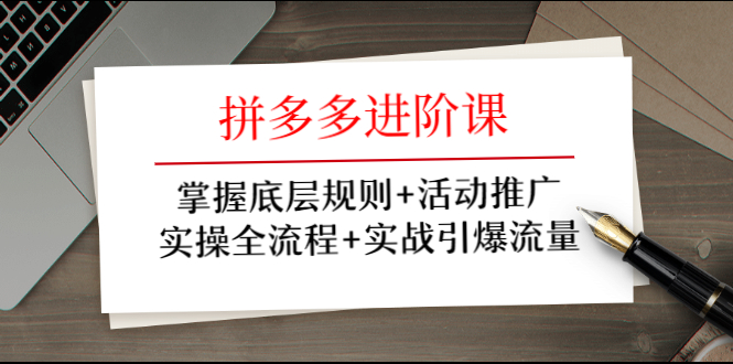 （1297期）拼多多进阶课 掌握底层规则+活动推广+实操全流程+实战引爆流量-副业宝典