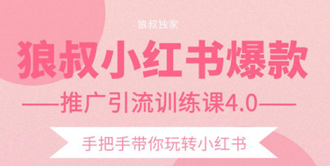 （1407期）小红书爆款推广引流训练课4.0，手把手带你玩转小红书（全套课程）-副业宝典