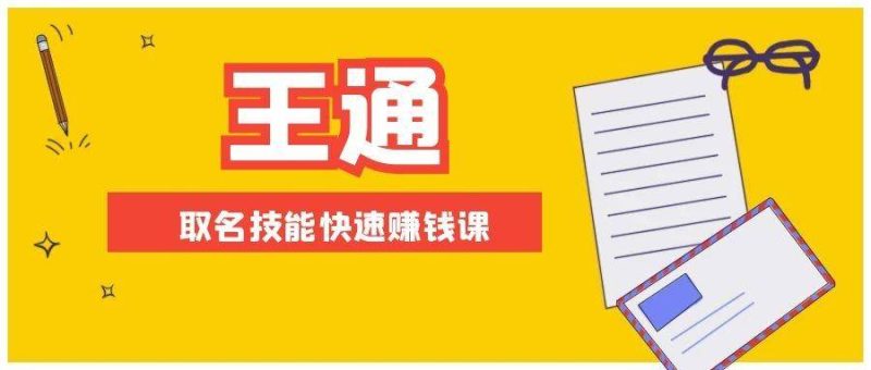（1404期）王通：不要小瞧任何一个小领域，取名技能快速赚钱，年赚2000W+利润(无水印)-副业宝典