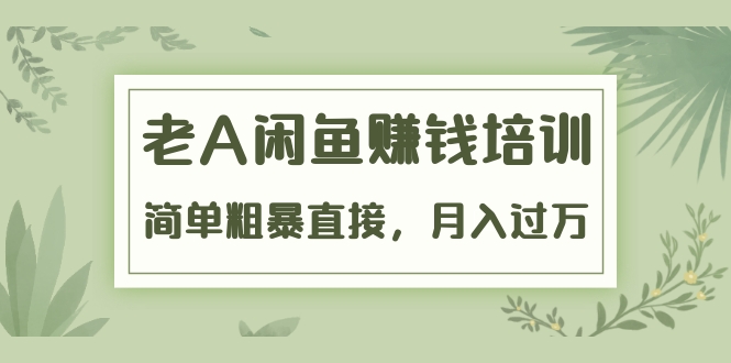 （1451期）《老A闲鱼赚钱培训》简单粗暴直接，月入过万真正的闲鱼战术实课（51节课）-副业宝典