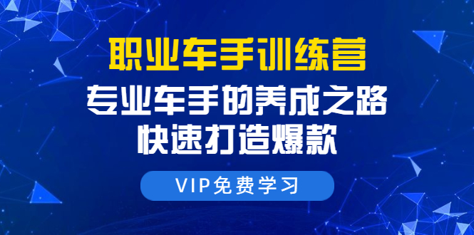 （1485期）职业车手训练营：专业车手的养成之路，快速打造爆款（8节-无水印直播课）-副业宝典