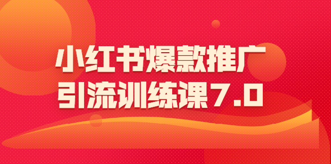 （1565期）小红书爆款推广引流训练课7.0：一部手机即可操作玩转小红书引流赚钱-副业宝典