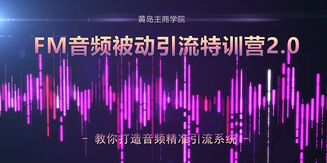 （1586期）黄岛主·FM音频引流特训营2.0：独家引流模式，单账号50W+播放量，轻松变现-副业宝典