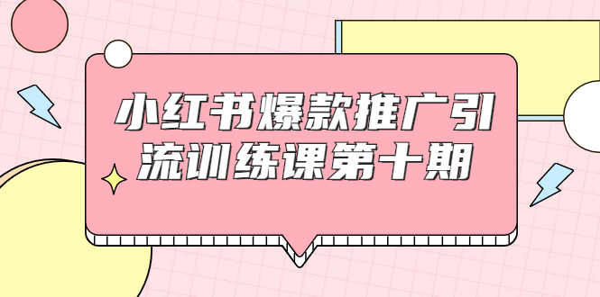 （1693期）小红书爆款推广引流训练课第十期，手把手带你玩转小红书，轻松月入过万-副业宝典