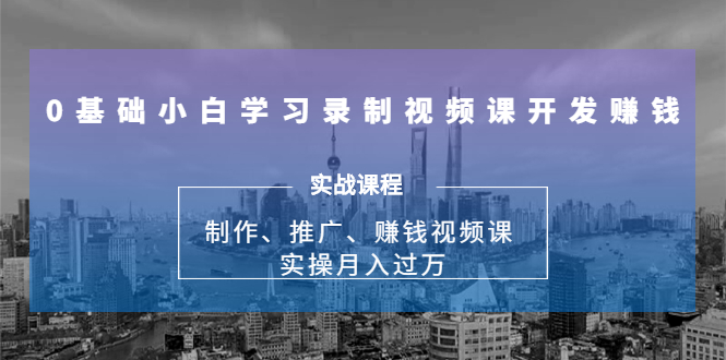 （1683期）0基础小白学习录制视频课开发赚钱：制作、推广、赚钱视频课 实操月入过万-副业宝典