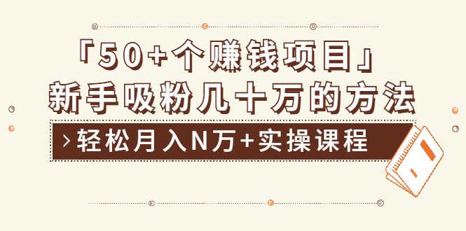 （1923期）分享50+个最新2021赚钱项目：新手吸粉几十万方法，轻松月入N万+实操课程-副业宝典