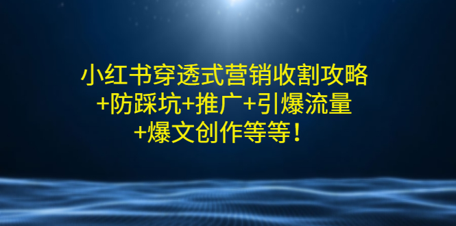 （2907期）小红书穿透式营销收割攻略+防踩坑+推广+引爆流量+爆文创作等等！-副业宝典