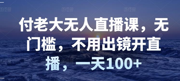 （2827期）付老大无人直播课，无门槛，不用出镜开直播，一天100+-副业宝典