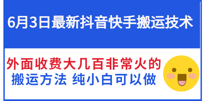 （2812期）6月3日最新抖音快手搬运技术 外面收费大几百非常火的搬运方法 纯小白可以做-副业宝典