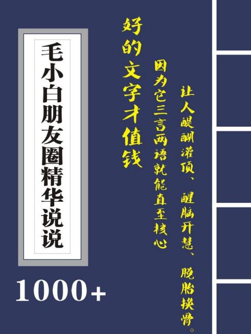 图片[2]-（2803期）毛小白内容合集《朋友圈说说精华1000+》好的文字才值钱（第1部+2部）-副业宝典