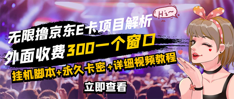 （2809期）京东无限E卡全自动挂机项目 号称日入500–1000【永久版脚本+详细操作教程】-副业宝典