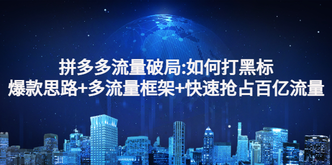 （2768期）拼多多流量破局:如何打黑标，爆款思路+多流量框架+快速抢占百亿流量-副业宝典