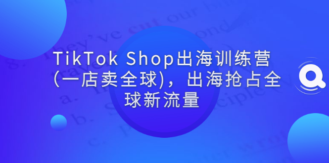 （2787期）TikTok Shop出海训练营（一店卖全球)，出海抢占全球新流量-副业宝典