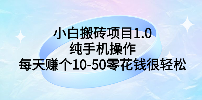 （2740期）小白搬砖项目1.0，纯手机操作，每天赚个10-50零花钱很轻松-副业宝典