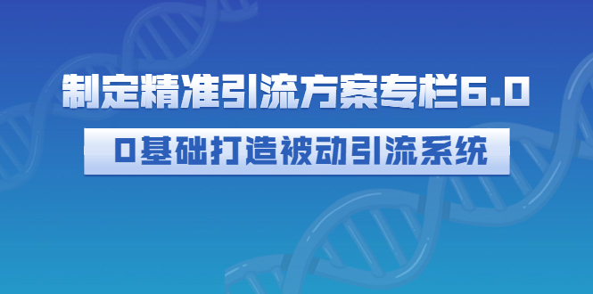 （2721期）制定精准引流方案专栏6.0：0基础打造被动引流系统（价值1380元）-副业宝典