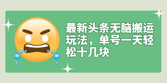 （2669期）最新头条无脑搬运玩法，单号一天轻松十几块【视频教程+搬运软件】-副业宝典