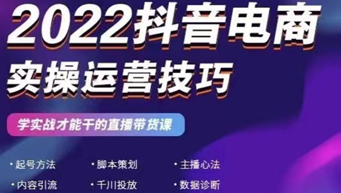 （2655期）2022抖音电商实操运营技巧：学实战才能干的直播带货课-副业宝典