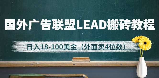 （2616期）外面卖4位数的国外广告联盟LEAD搬砖教程，日入18-100美金（教程+软件）-副业宝典