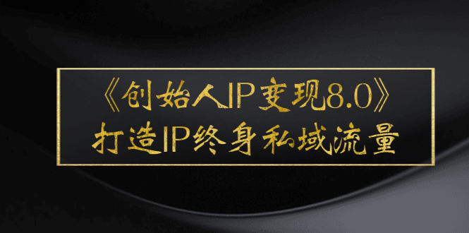 （2556期）《创始人IP变现8.0》打造IP终身私域流量，干货满满！-副业宝典