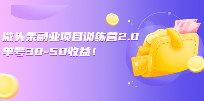 （2549期）微头条副业项目训练营2.0：单号30-50收益！-副业宝典