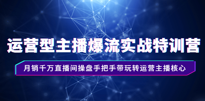 （2540期）运营型主播爆流实战特训营，月销千万直播间操盘手把手带玩转运营主播核心-副业宝典