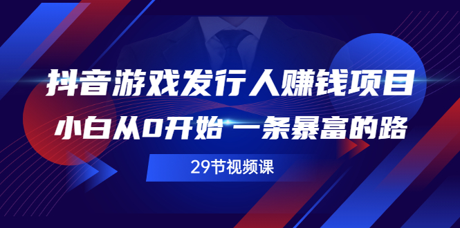 （2516期）抖音游戏发行人赚钱项目，小白从0开始 一条暴富的路（29节视频课）-副业宝典