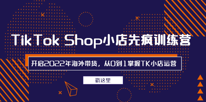 （2463期）TikTok Shop小店先疯训练营，开启2022年海外带货，从0到1掌握TK小店运营-副业宝典