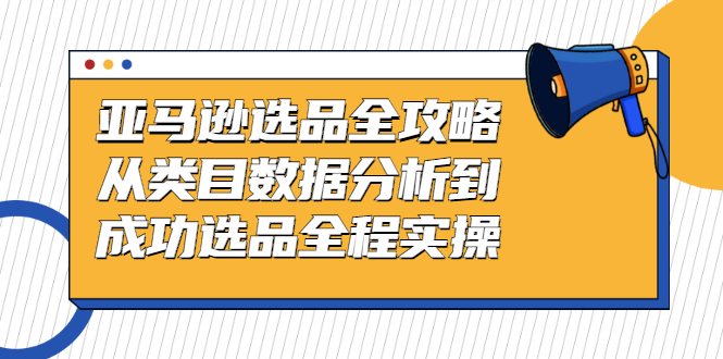 （2441期）亚马逊选品全攻略：从类目数据分析到成功选品全程实操-副业宝典