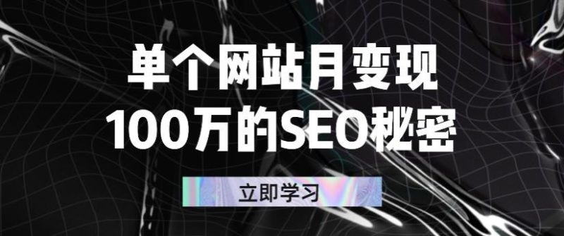 （2332期）单个网站月变现100万的SEO秘密：如何百分百做出赚钱站点-副业宝典