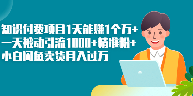 （2251期）知识付费项目1天能赚1个万+一天被动引流1000+精准粉+小白闲鱼卖货月入过万-副业宝典