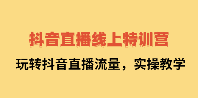（2267期）抖音直播线上特训营：玩转抖音直播流量，实操教学-副业宝典