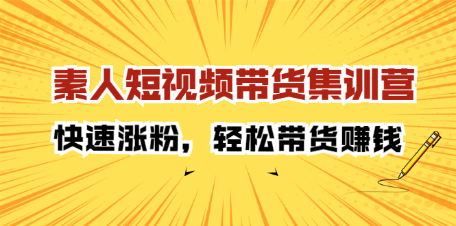 （2203期）素人短视频带货集训营：快速涨粉，轻松带货赚钱-副业宝典