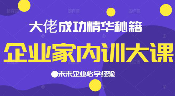 （2139期）企业家内训大课，大佬成功精华秘籍首次揭秘，未来企业必学经验-副业宝典