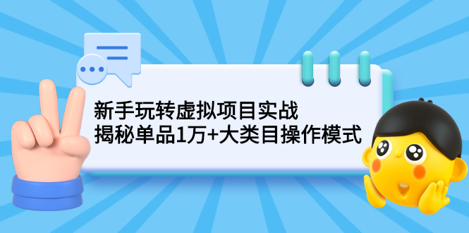 （2144期）新手玩转虚拟项目实战，揭秘单品1万+大类目操作模式【视频课程】-副业宝典