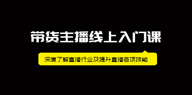 （2092期）带货主播线上入门课，深度了解直播行业及提升直播各项技能-副业宝典