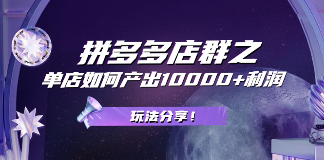 （2056期）拼多多店群之：教你单店如何产出10000+利润，玩法分享！-副业宝典