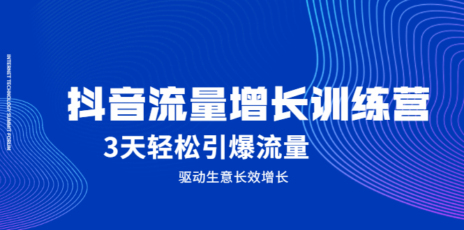 （2049期） 抖音流量增长训练营，3天轻松引爆流量，驱动生意长效增长-副业宝典