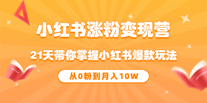 （3132期）《小红书涨粉变现营》21天带你掌握小红书爆款玩法 从0粉到月入10W-副业宝典