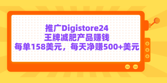 （3195期）推广Digistore24王牌减肥产品赚钱，每单158美元，每天净赚500+美元-副业宝典