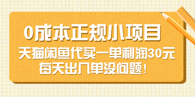 （3346期）0成本正规小项目：天猫闲鱼代买一单利润30元，每天出几单没问题！-副业宝典