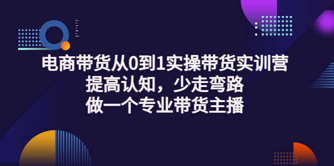 （3339期）电商带货从0到1实操带货实训营：提高认知，少走弯路，做一个专业带货主播-副业宝典