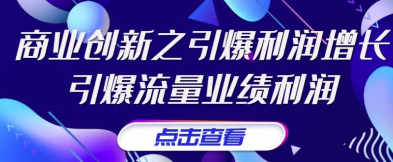 （3388期）张琦《商业创新之引爆利润增长》引爆流量业绩利润-副业宝典