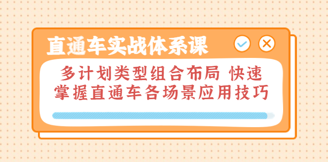 （3475期）直通车实战体系课：多计划类型组合布局 快速掌握直通车各场景应用技巧-副业宝典
