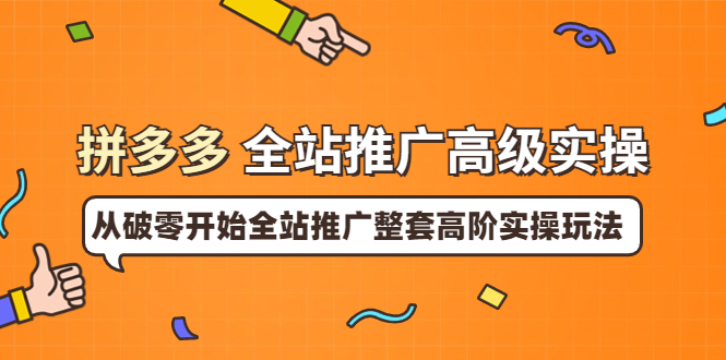 （3605期）拼多多全站推广高级实操：从破零开始全站推广整套高阶实操玩法-副业宝典