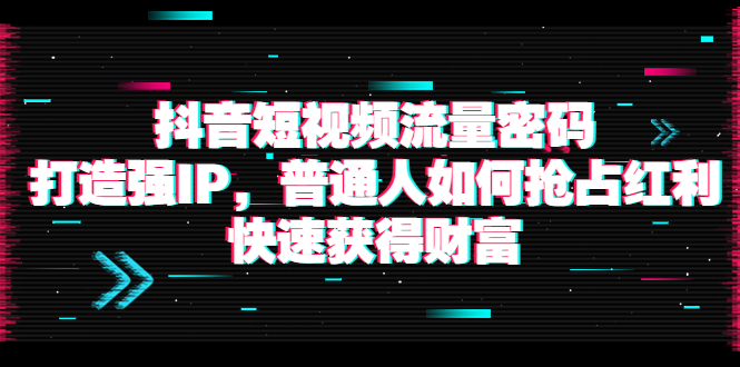 （3623期）抖音短视频流量密码：打造强IP，普通人如何抢占红利，快速获得财富-副业宝典