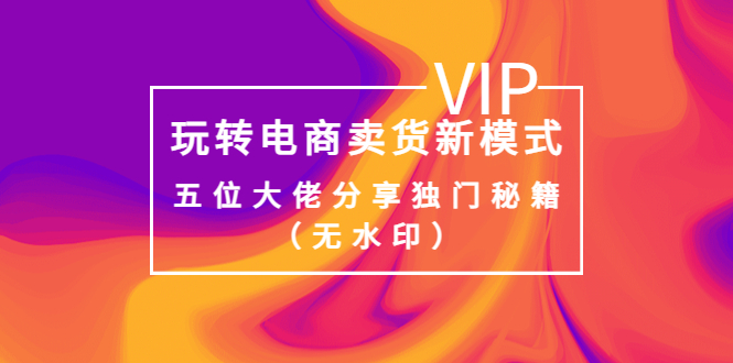 （3669期）某收费培训：玩转电商卖货新模式，五位大佬分享独门秘籍（无水印）-副业宝典