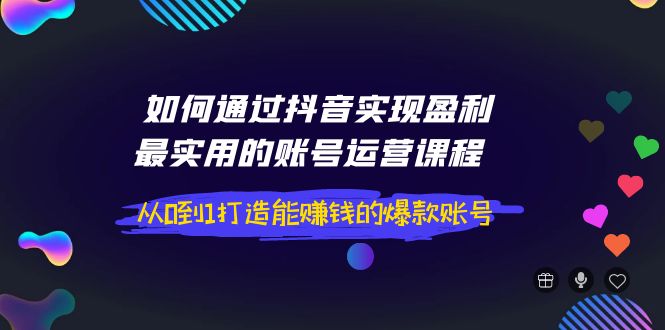 （3777期）如何通过抖音实现盈利，最实用的账号运营课程  从0到1打造能赚钱的爆款账号-副业宝典