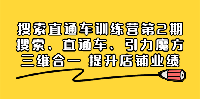 （3856期）搜索直通车训练营第2期：搜索、直通车、引力魔方三维合一 提升店铺业绩！-副业宝典
